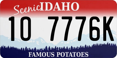ID license plate 1O7776K
