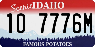ID license plate 1O7776M