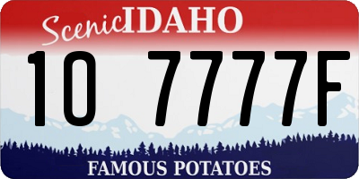 ID license plate 1O7777F