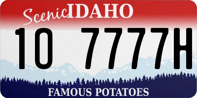 ID license plate 1O7777H