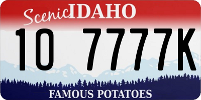 ID license plate 1O7777K