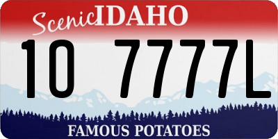 ID license plate 1O7777L