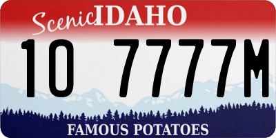 ID license plate 1O7777M