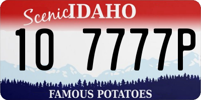 ID license plate 1O7777P