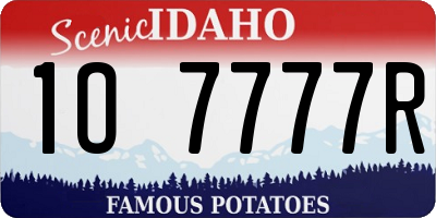 ID license plate 1O7777R