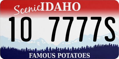 ID license plate 1O7777S