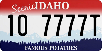 ID license plate 1O7777T