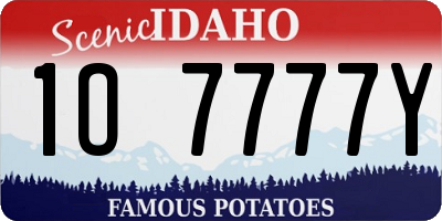 ID license plate 1O7777Y
