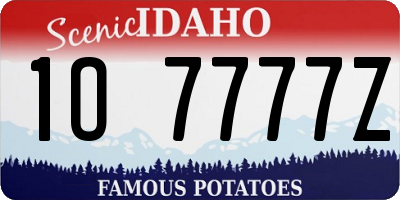 ID license plate 1O7777Z