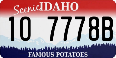 ID license plate 1O7778B
