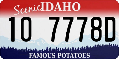 ID license plate 1O7778D