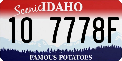 ID license plate 1O7778F