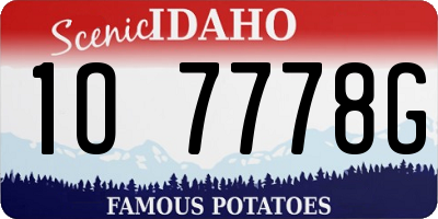 ID license plate 1O7778G