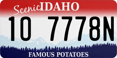 ID license plate 1O7778N