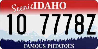 ID license plate 1O7778Z