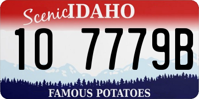 ID license plate 1O7779B