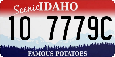ID license plate 1O7779C