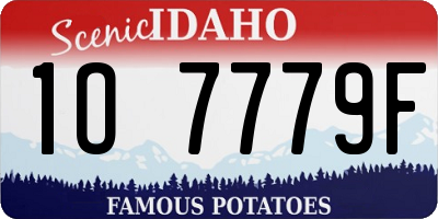 ID license plate 1O7779F