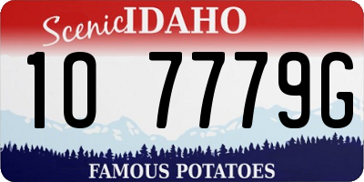 ID license plate 1O7779G