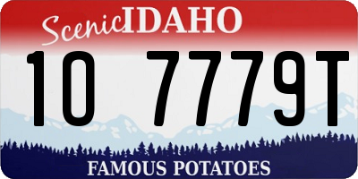 ID license plate 1O7779T
