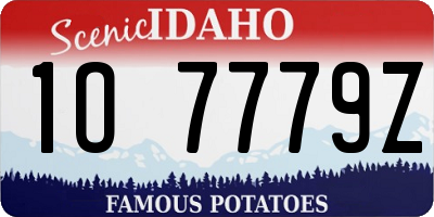 ID license plate 1O7779Z