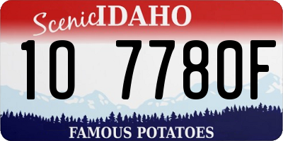 ID license plate 1O7780F