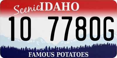 ID license plate 1O7780G