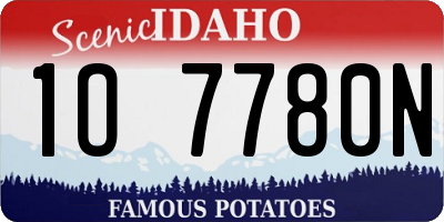 ID license plate 1O7780N