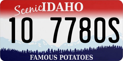 ID license plate 1O7780S