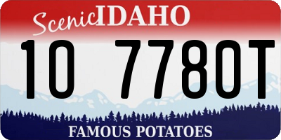 ID license plate 1O7780T