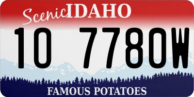 ID license plate 1O7780W