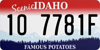 ID license plate 1O7781F