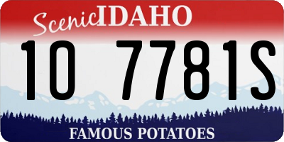 ID license plate 1O7781S