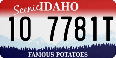 ID license plate 1O7781T