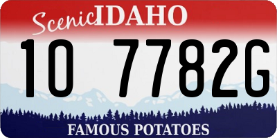 ID license plate 1O7782G