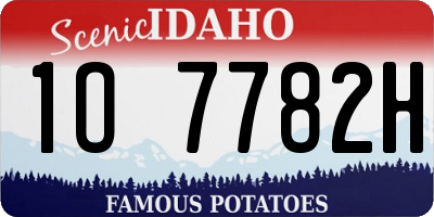 ID license plate 1O7782H
