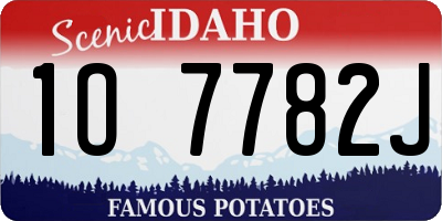 ID license plate 1O7782J