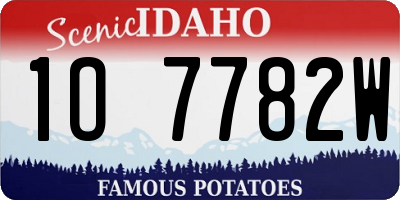 ID license plate 1O7782W