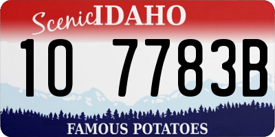 ID license plate 1O7783B