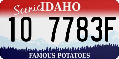 ID license plate 1O7783F