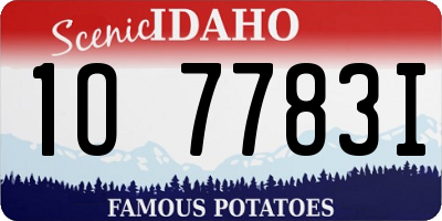 ID license plate 1O7783I