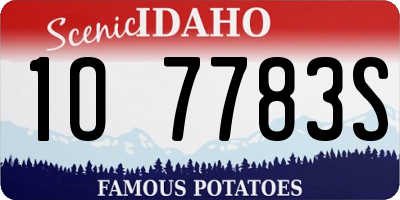 ID license plate 1O7783S