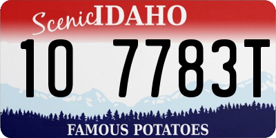 ID license plate 1O7783T
