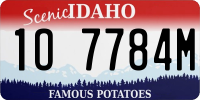 ID license plate 1O7784M
