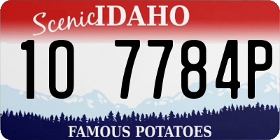 ID license plate 1O7784P