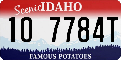 ID license plate 1O7784T