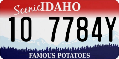 ID license plate 1O7784Y