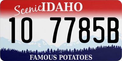 ID license plate 1O7785B