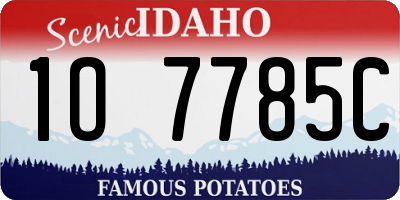 ID license plate 1O7785C