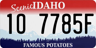 ID license plate 1O7785F
